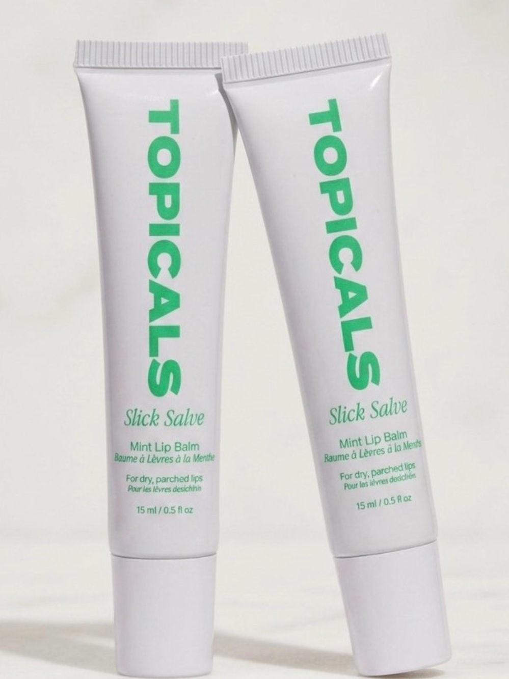2 TOPICALS Mint Slick Salve Lip Balm - 15ml each MSRP 32.00